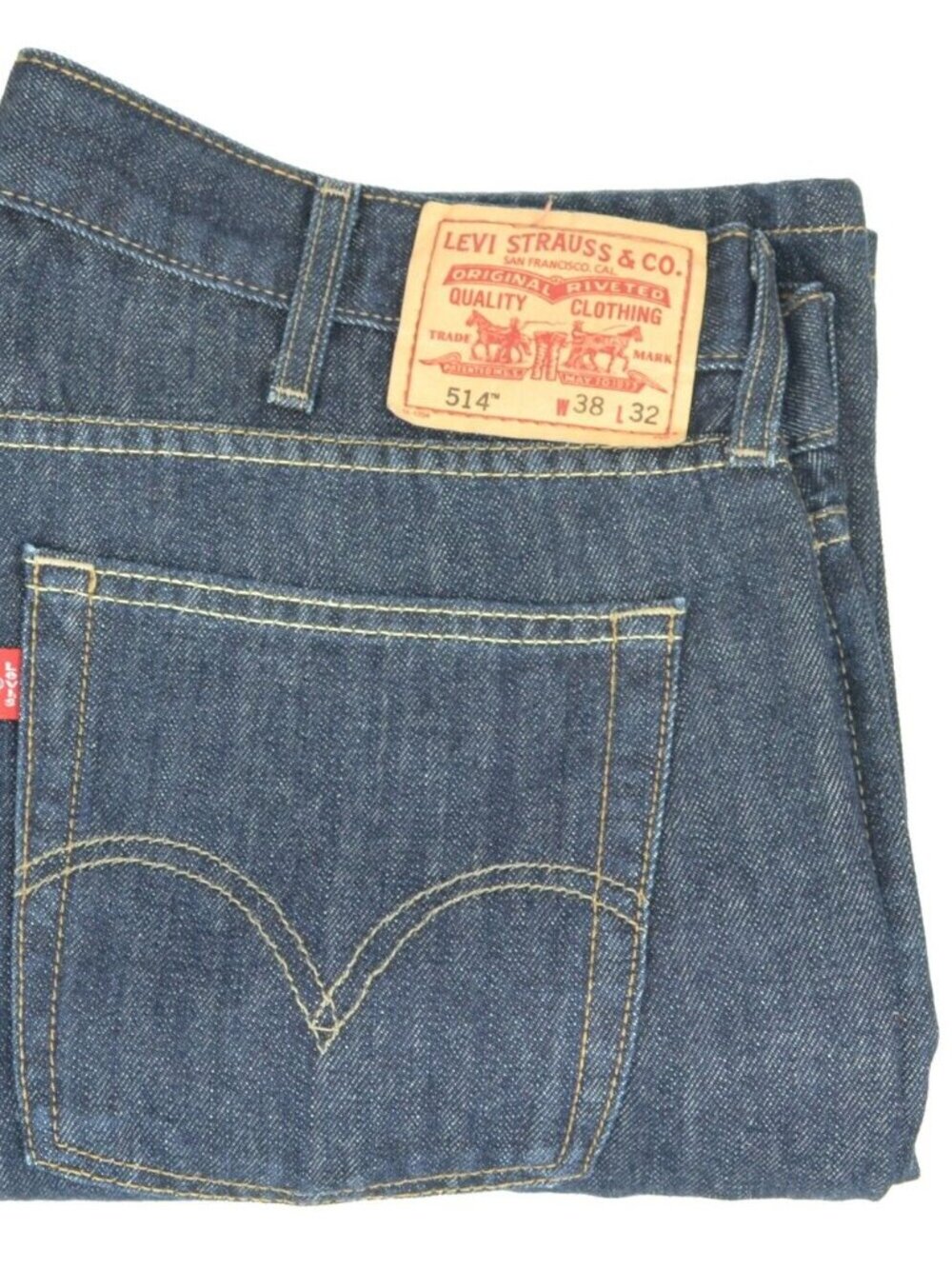 Levi's 514 Men's Size W38 L32 Blue Loose Straight Fit Dark Wash Jeans